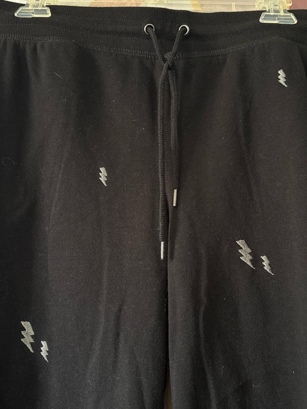Honeydew Women’s Intimates Black Jogger Sweatpants with Silver Lightning Bolts